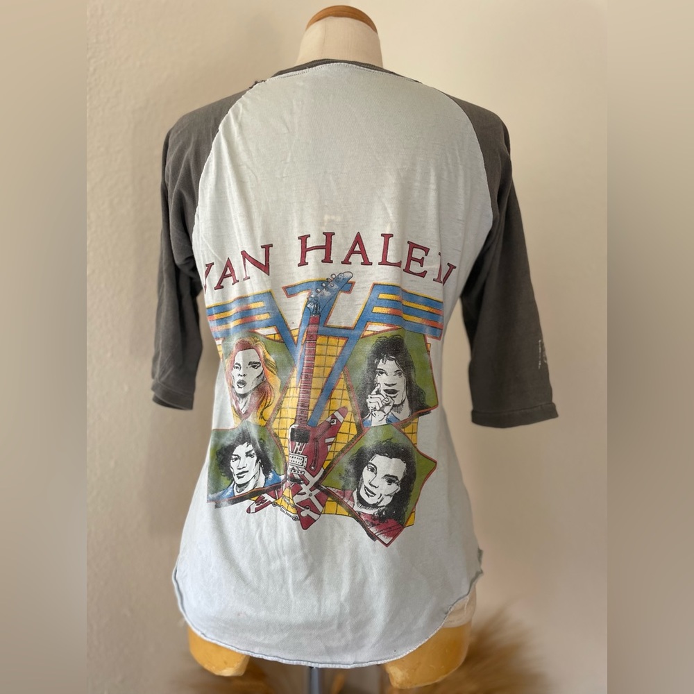 Vintage Van Halen Thrashed Raglan Shirt Authentic Original Bootleg - Picture 10 of 10
